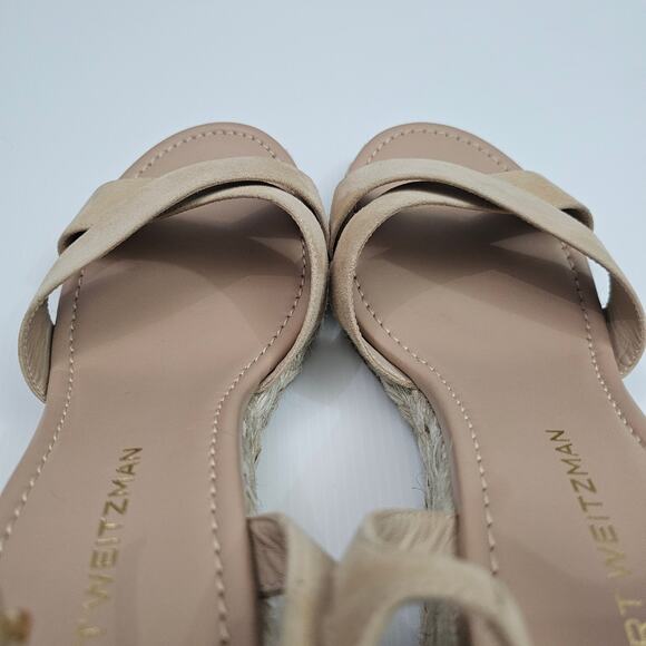 NEW Stuart Weitzman Dayna Wedges Womens 11 Adobe Tan Suede Espadrille Sandal - Picture 9 of 12